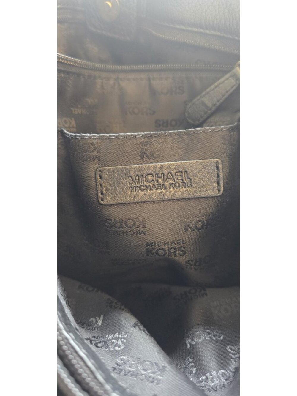 Michael Kors Large Black Pebbled Shoulder Bag MK Logo W/ Wallet - Picture 8 of 16